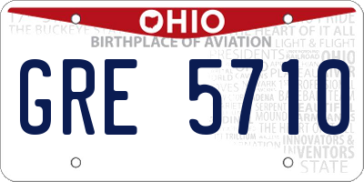 OH license plate GRE5710