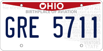 OH license plate GRE5711