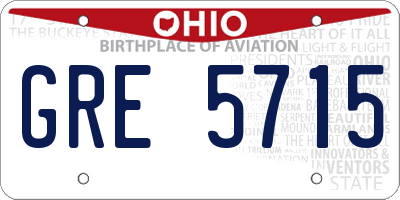 OH license plate GRE5715