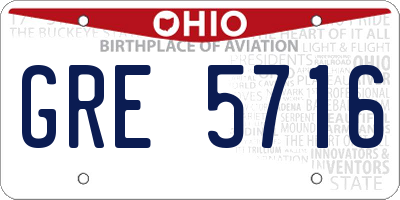 OH license plate GRE5716