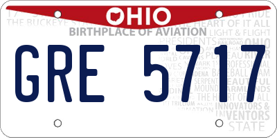 OH license plate GRE5717