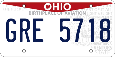 OH license plate GRE5718