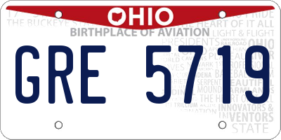 OH license plate GRE5719