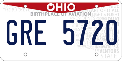 OH license plate GRE5720