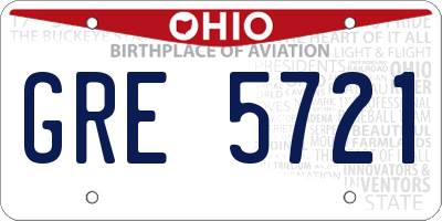 OH license plate GRE5721