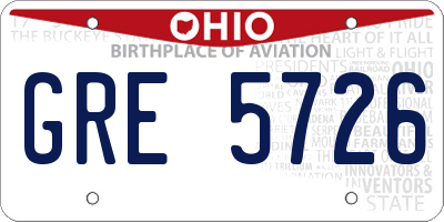 OH license plate GRE5726
