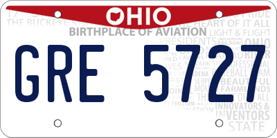OH license plate GRE5727