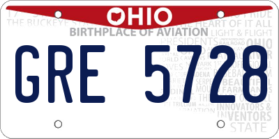 OH license plate GRE5728