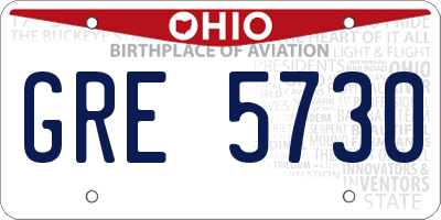 OH license plate GRE5730