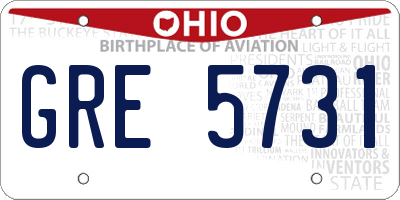 OH license plate GRE5731