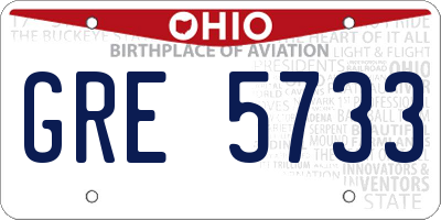 OH license plate GRE5733
