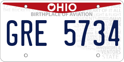 OH license plate GRE5734
