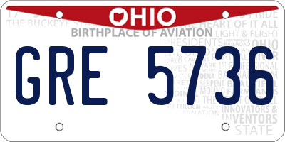 OH license plate GRE5736