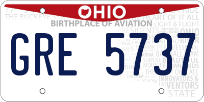 OH license plate GRE5737