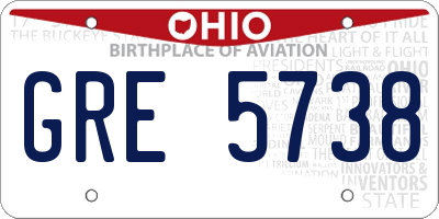 OH license plate GRE5738