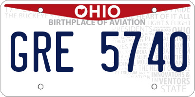OH license plate GRE5740