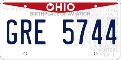 OH license plate GRE5744