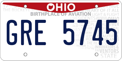 OH license plate GRE5745