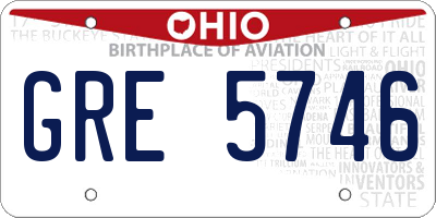 OH license plate GRE5746