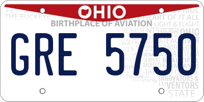 OH license plate GRE5750