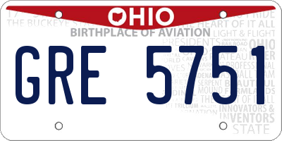 OH license plate GRE5751