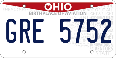 OH license plate GRE5752