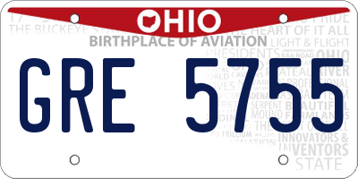 OH license plate GRE5755