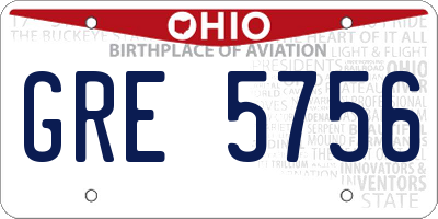 OH license plate GRE5756
