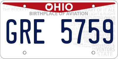 OH license plate GRE5759