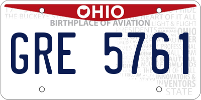 OH license plate GRE5761