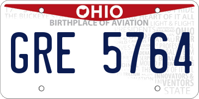 OH license plate GRE5764