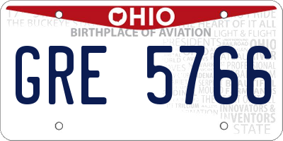 OH license plate GRE5766
