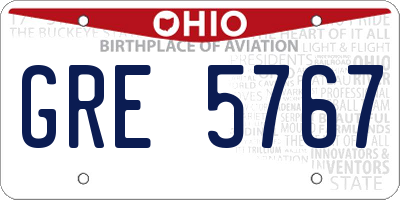 OH license plate GRE5767