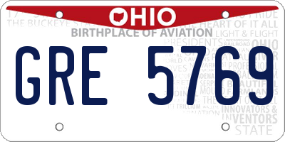 OH license plate GRE5769