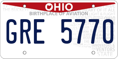 OH license plate GRE5770