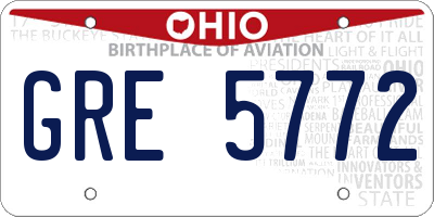 OH license plate GRE5772
