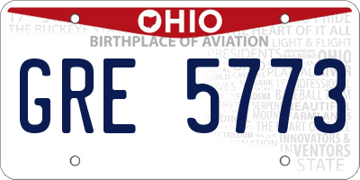 OH license plate GRE5773