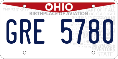 OH license plate GRE5780