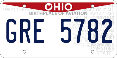 OH license plate GRE5782