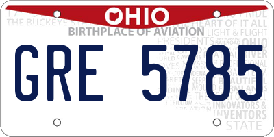 OH license plate GRE5785