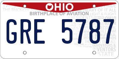 OH license plate GRE5787