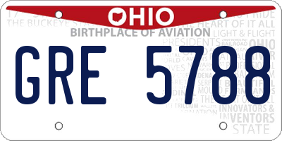 OH license plate GRE5788