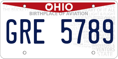 OH license plate GRE5789