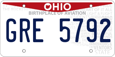 OH license plate GRE5792