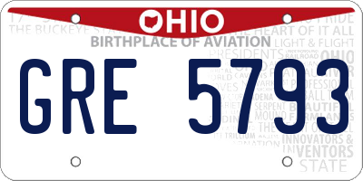OH license plate GRE5793