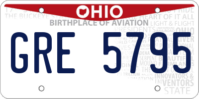 OH license plate GRE5795