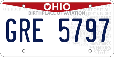 OH license plate GRE5797