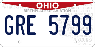 OH license plate GRE5799