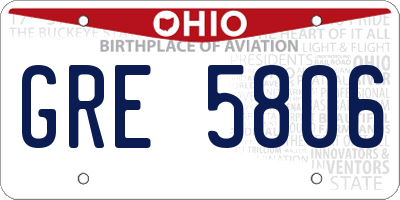 OH license plate GRE5806