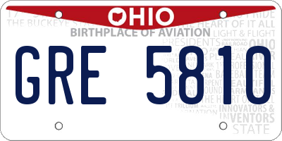 OH license plate GRE5810